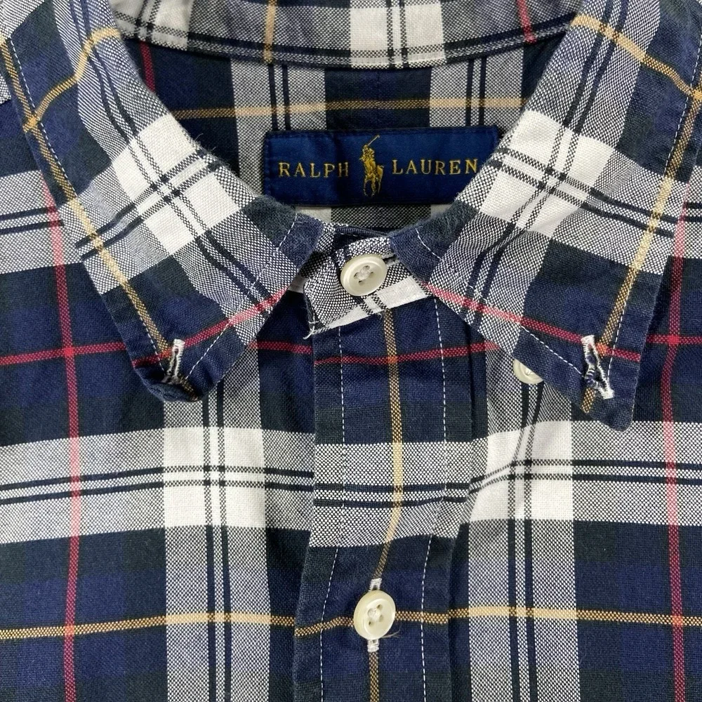 Ralph Lauren Shirt Mens LT Large Tall Button Down Flesh Pony Long Sleeve Plaid